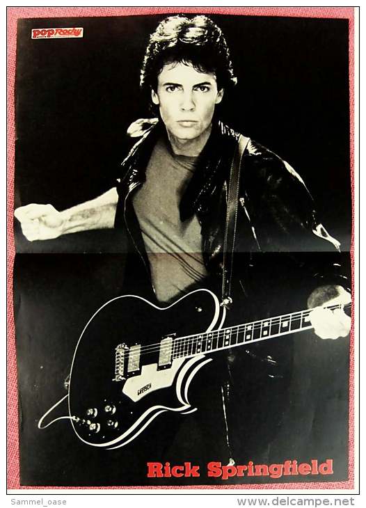 Kleines Musik-Poster  -  Rick Springfield  -  Rückseite : Bryan Ferry ( Roxy Music )  -  Von Pop Rocky Ca. 1982 - Posters