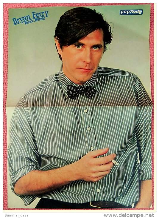 Kleines Musik-Poster  -  Rick Springfield  -  Rückseite : Bryan Ferry ( Roxy Music )  -  Von Pop Rocky Ca. 1982 - Posters