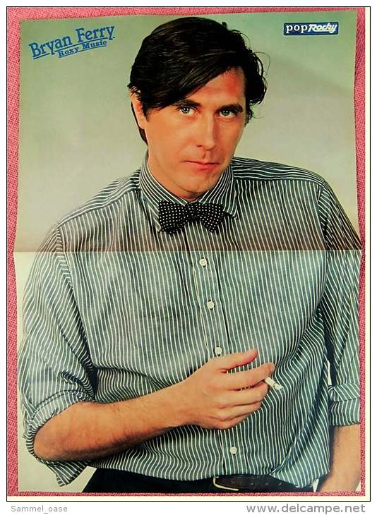 Kleines Musik-Poster  -  Rick Springfield  -  Rückseite : Bryan Ferry ( Roxy Music )  -  Von Pop Rocky Ca. 1982 - Plakate & Poster