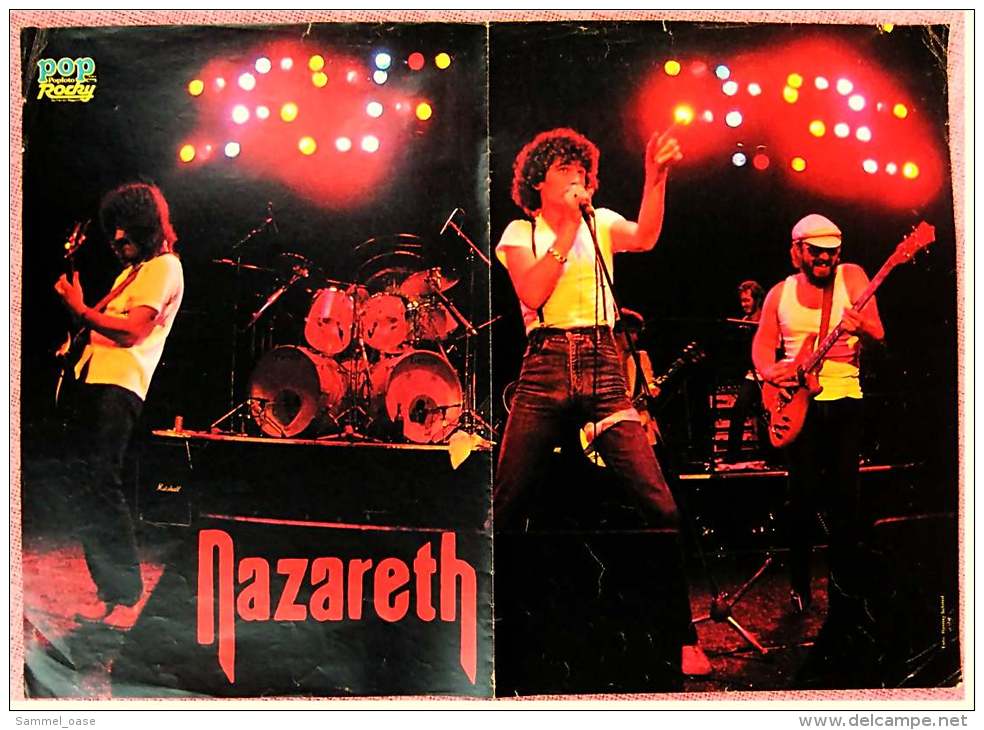 Kleines Musik-Poster  -  Gruppe Nazareth  -  Rückseite : Patrick Duffy  -  Von Pop Rocky Ca. 1982 - Posters