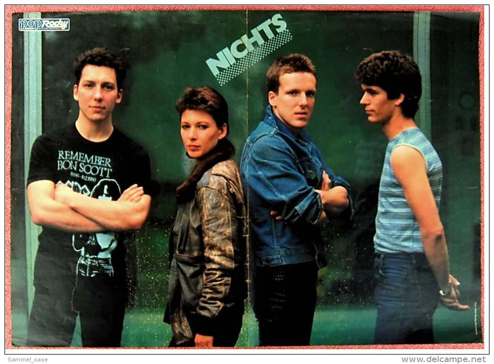 Kleines Musik-Poster  -  Gruppe Fehlfarben  -  Rückseite : Gruppe Nichts  -  Von Pop Rocky Ca. 1982 - Posters