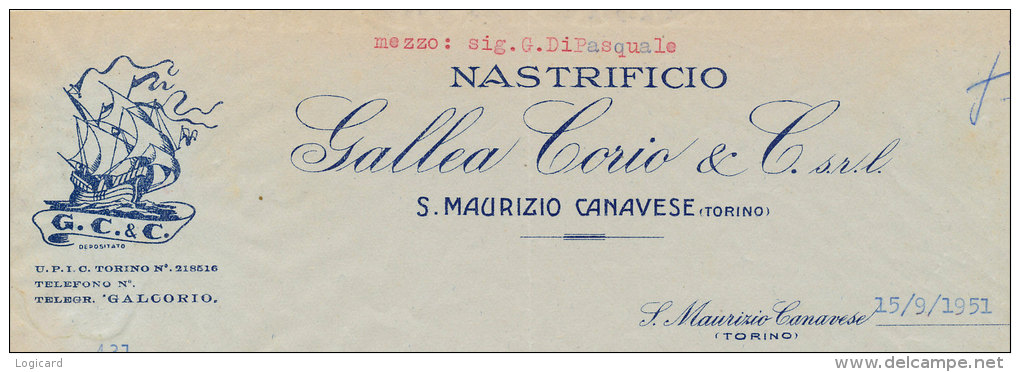 SAN MAURIZIO CANAVESE (TORINO) NASTRIFICIO GALLEA CORIO & C.1951 - Italy