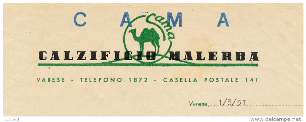 VARESE CAMA CALZIFICIO MALERBA 1951 - Italia