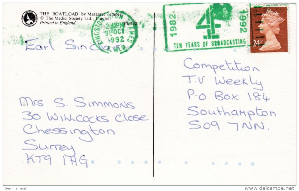 POSTAL HISTORY 1992 SLOGAN -TEN YEARS OF BROADCASTING - Postmark Collection