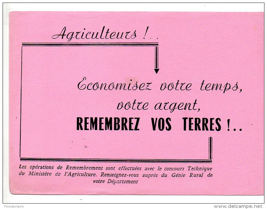 Buvard - Agriculteurs !  Remembrez Vos Terre ! - Landwirtschaft