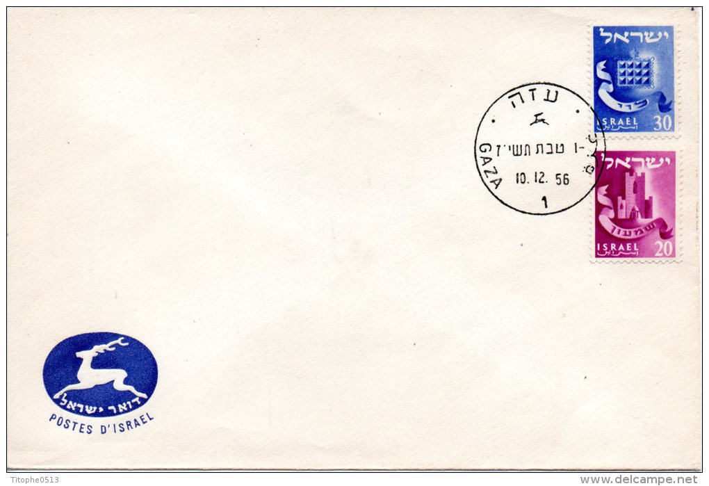 ISRAËL. N°98-9 Sur Enveloppe De 1956. Emblèmes Des Tribus D'Israël. - Covers