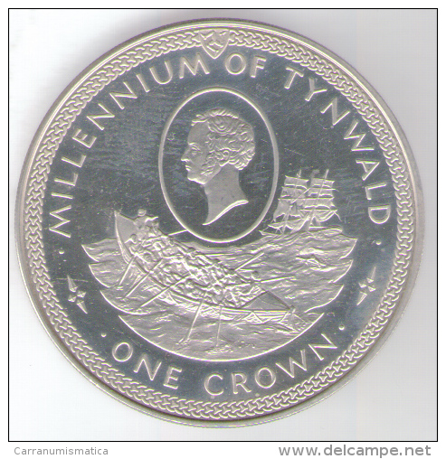 ISLE OF MAN ONE CROWN 1979 AG SILVER MILLENNIUM OF TYNWALD - Isle Of Man