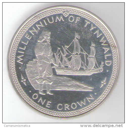 ISLE OF MAN ONE CROWN 1979 AG SILVER MILLENNIUM OF TYNWALD - Isle Of Man