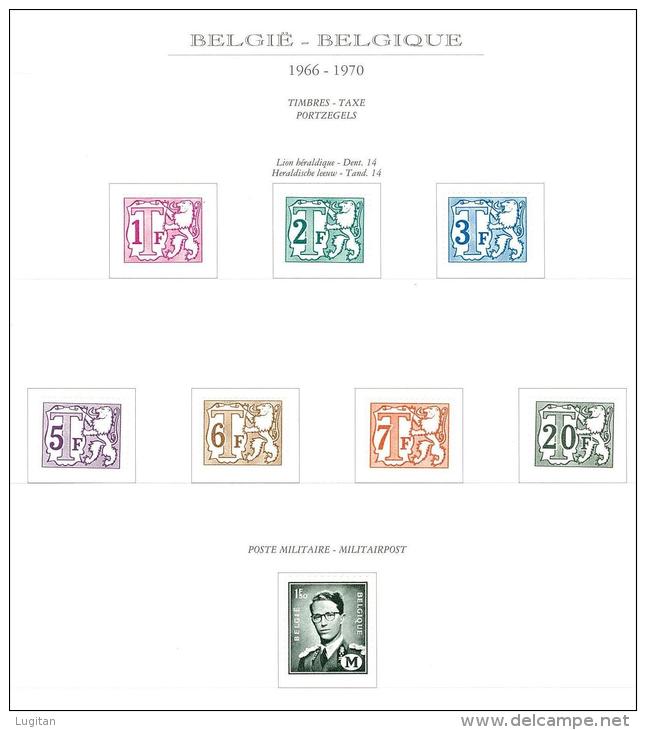 FILATELIA - BELGIO - SEGNATASSE - POSTAGE DUE - ANNO 1966/1970  - 7 VALORI NUOVI ** MNH - UNIF. 66/72 + P.M. 1 - Briefmarken