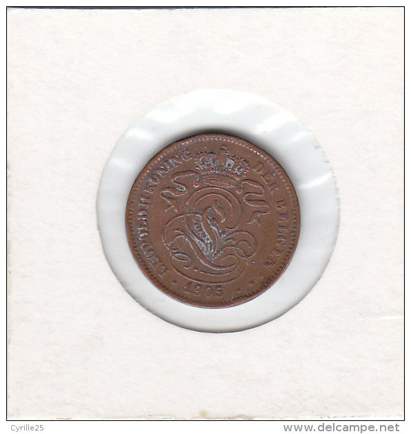 2 CENTIMES Cuivre Léopold II 1905 FL - 2 Cents