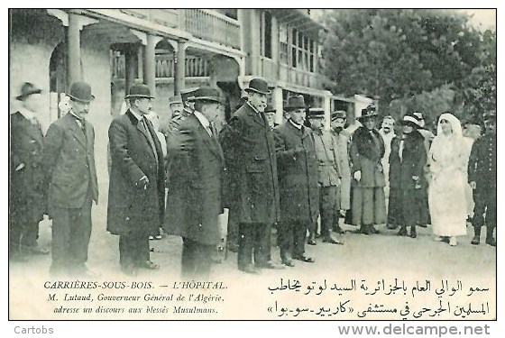 78 CARRIERES-SOUS-BOIS  L'Hôpital M Lutaud Gouverneur Adresse Un Discours Aux Blessés Musulmans - Autres & Non Classés