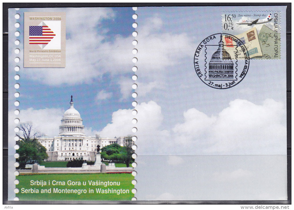 2375. Serbia And Montenegro (Yugoslavia), 2006, Philatelic Exhibition In Washington, Cover - Lettres & Documents