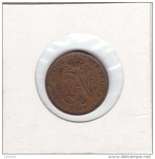 2 CENTIMES Cupro-nickel Albert I 1911 FL - 2 Cent