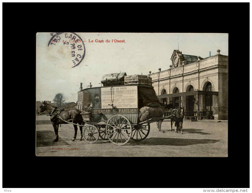 14 - CAEN - La Gare De L'Ouest - Attelage Cheval  - Diligence - Caen