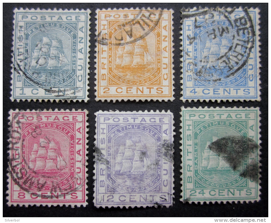 A7047 -British Guiana  - 1876 - Sc. 72-73-74-76-77-78 - Guyana Britannica (...-1966)