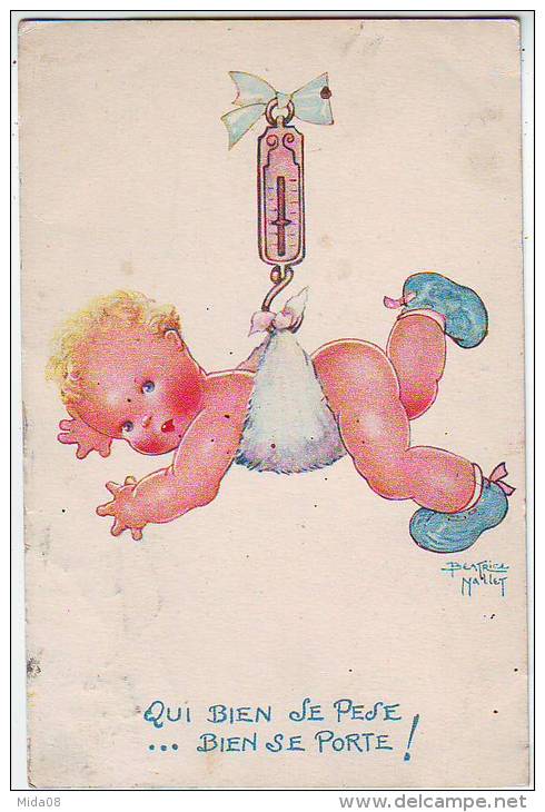 FANTAISIES. ILLUSTRATEURS . BEBE. QUI SE PESE ...BIEN SE PORTE! Par BEATRICE MALLET. PESON - Mallet, B.