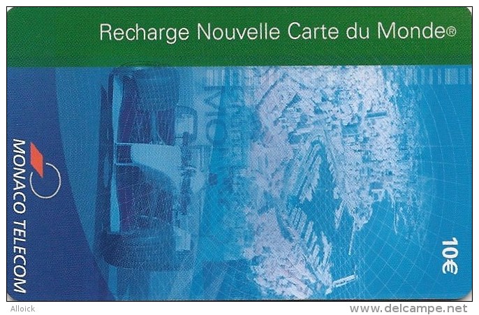 MF54a   LUXE    -    RECHARGE   MONACO  CARTE  DU  MONDE   F1   -   10€   -   Variété  ! - Monaco