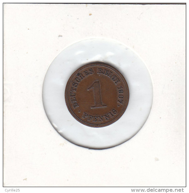 1 PFENNIG  Bronze 1907 E - 1 Pfennig