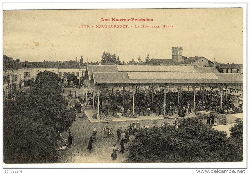 Carte Postale Ancienne Maubourguet - La Nouvelle Halle - Marché, Commerces - Maubourguet