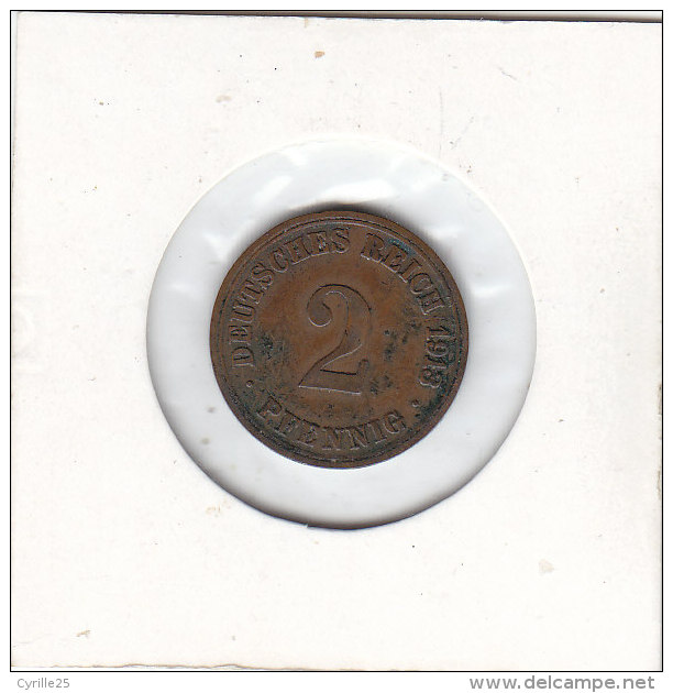 2 PFENNIG  Bronze 1913 A - 2 Pfennig