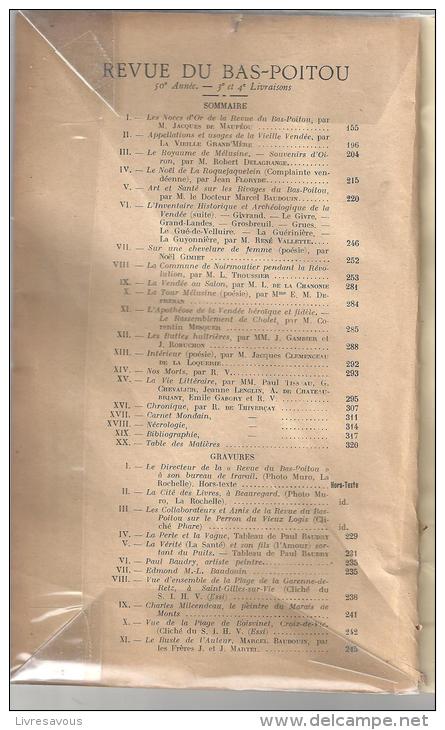 Revue Du Bas-Poitou 50ème Année 3e Et 4e Livraison De 1937 (de Juillet à Décembre) - 1900 - 1949