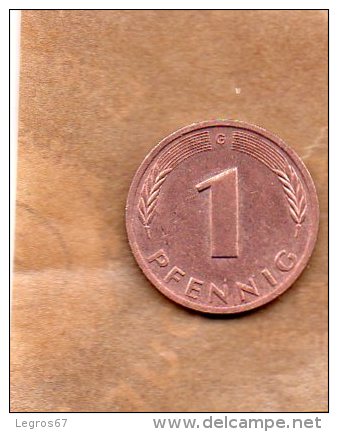 PIECE DE 1 PFENNIG 1980 G - 1 Pfennig