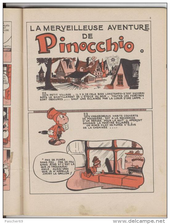 PINOCCHIO  WALT DISNEY  Couverture Cartonnée Souple   32 Pages (4 Scans)  N°6 - Disney