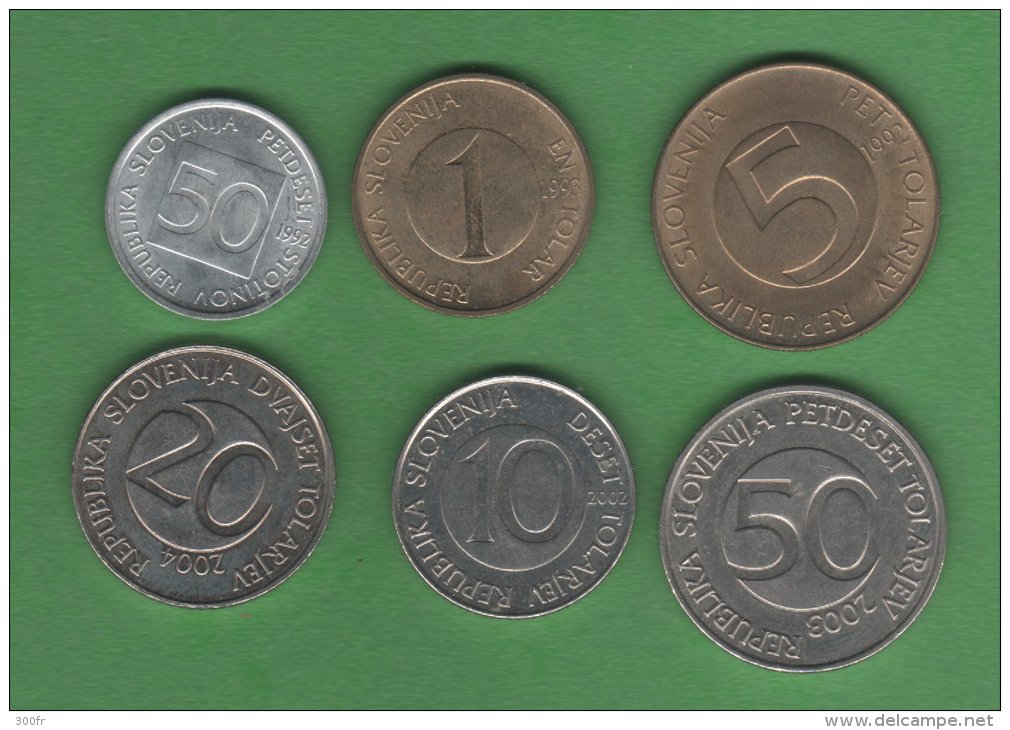 Slovenie  Lot 5  Pieces Set 5 Coins Tolarjev  1, 5, 10, 20, 50 - Slovenia