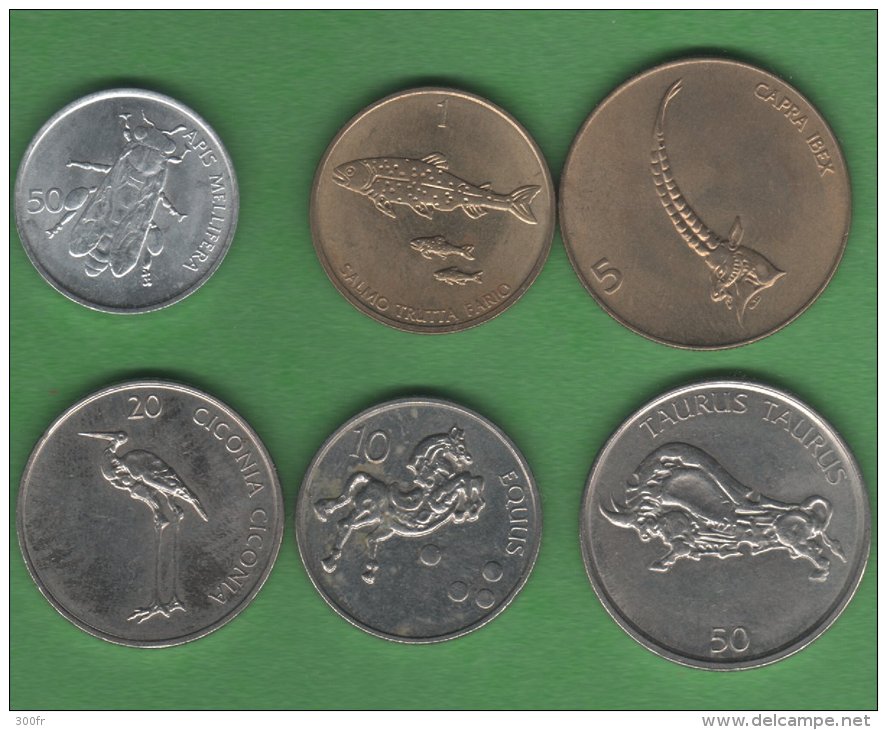 Slovenie  Lot 5  Pieces Set 5 Coins Tolarjev  1, 5, 10, 20, 50 - Slovénie