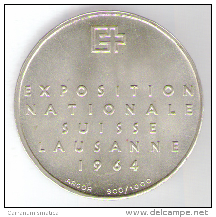 MEDAGLIA SVIZZERA ARGENTO SILVER EXPOSITION NATIONALE SUISSE LAUSANNE 1964 - Professionnels / De Société