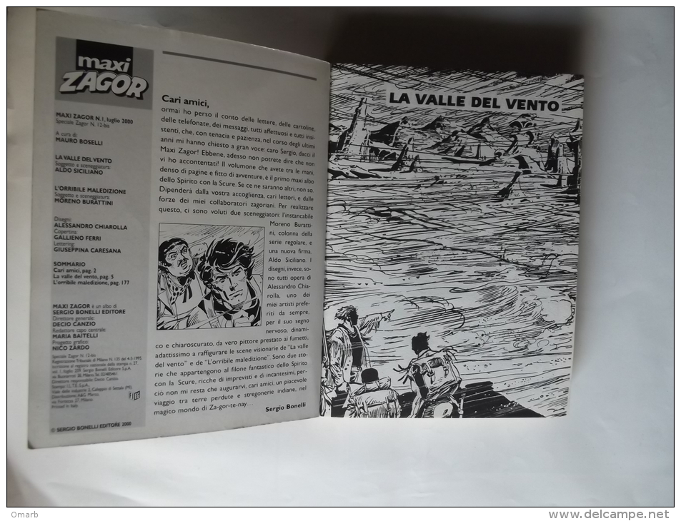 Lib207 Maxi Raccolta Fumetto Zagor, Comics, La Valle Del Vento, L´orribile Maledizione, N.1 Luglio 2000 Bonelli Editore - Bonelli