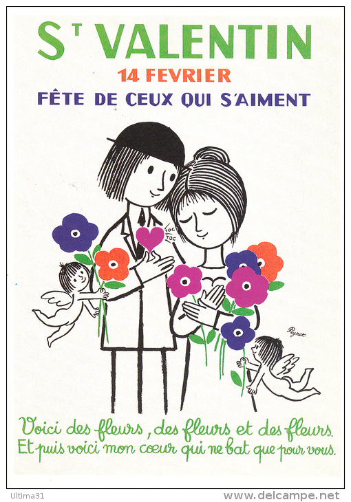 CPM AFFICHE DE PEYNET SAINT VALENTIN FETE DES AMOUREUX FLEURS ANGES  CENTRE AFFICHE CP TOULOUSE - Peynet