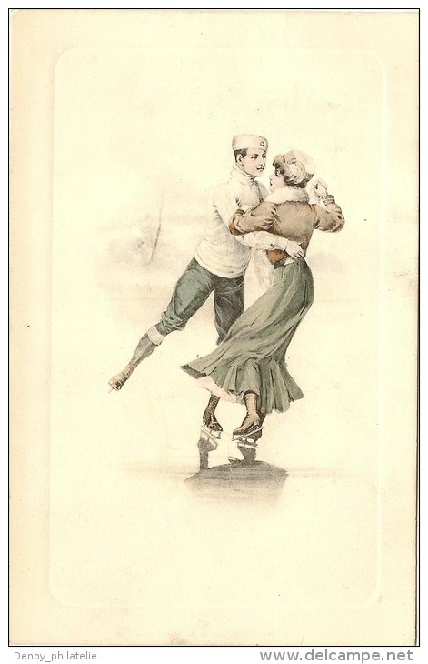 Carte Postale Ancienne - Un Couple - Carte écrite Be Belgique En 1911 - Ct Editeur N° 2063 4 - - Patinage Artistique