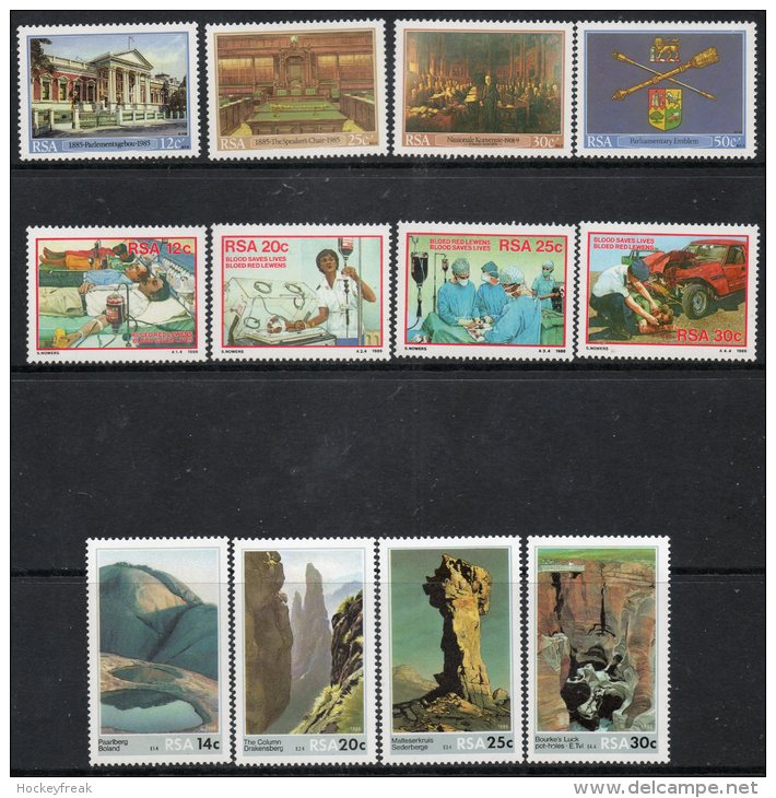 South Africa 1985-1986 - 3 X MNH Sets From Period SG582-585, 594-597 & 608-611 Cat £6.80 SG2015  See Desscription Below - Neufs