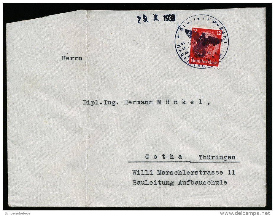 A2386) DR Brief Sudetenland Mit Notstempel Neurettendorf ? 29.10.1938 - Briefe U. Dokumente