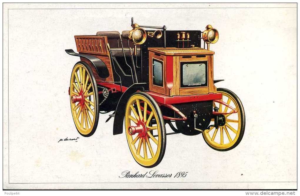 Marque Panhard Levassor 1895 - Illustrateur : P. Dumont - (11,5 Cm X 18,5 Cm) - Auto's