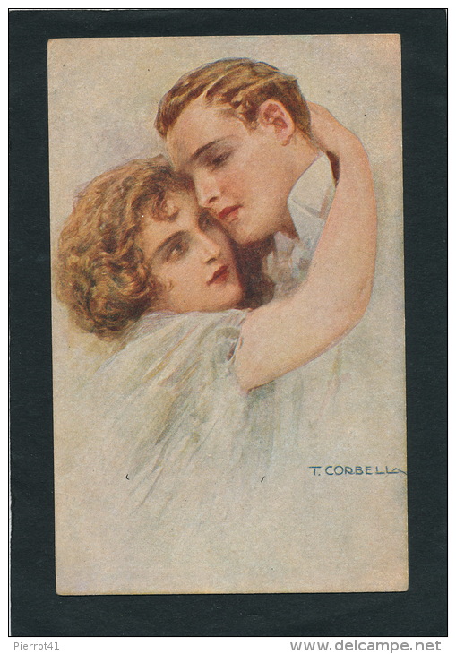 FEMMES - FRAU - LADY - Jolie Carte Fantaisie Couple Amoureux Enlacés  - Signée T. CORBELLA - Corbella, T.