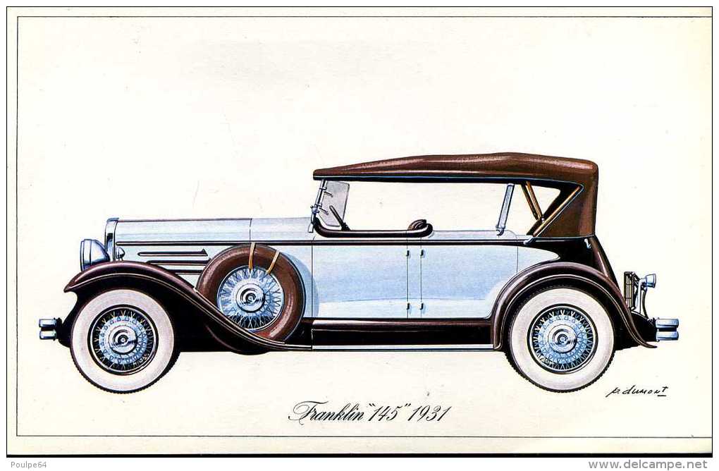 Marque Franklin  " 145 " 1931 - Illustrateur : P. Dumont - (11,5 Cm X 18,5 Cm) - Voitures