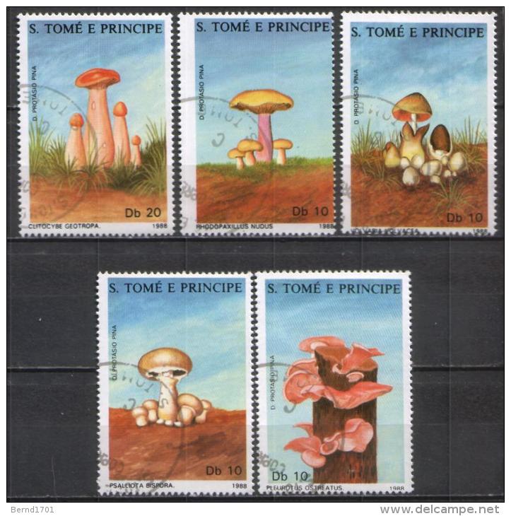 Sao Tomé  Principe - Mi-Nr 1043/1047 Gestempelt / Used (n869) - Pilze