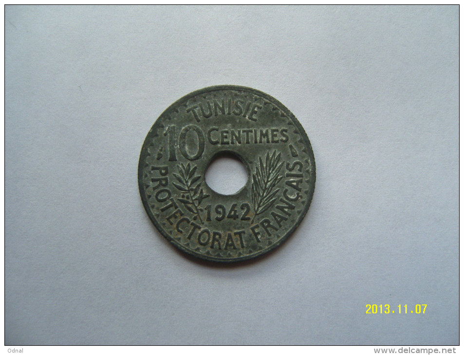 TUNISIA  10  CENTIMES  1942 - Tunesië