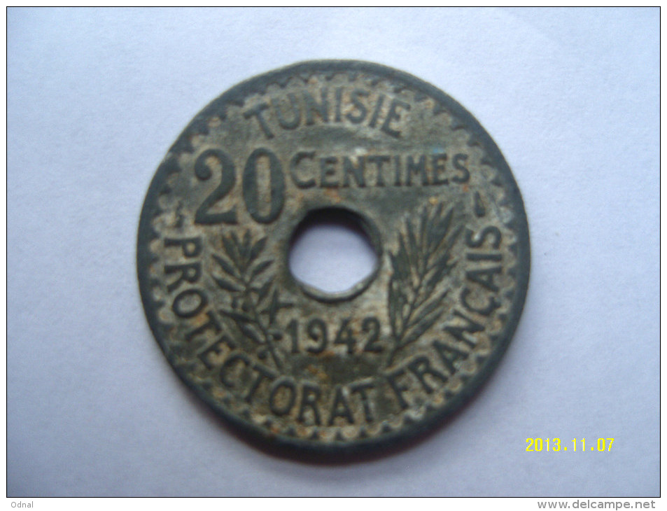 TUNISIA  20  CENTIMES  1942 - Tunisia