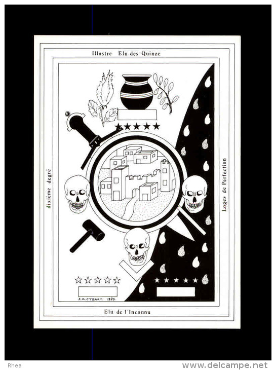 FRANC-MACONNERIE - LES 33 GRADES DU RITE ECOSSAIS - Dessins de J.M. Cybart - 33 Cartes dans sa pochette