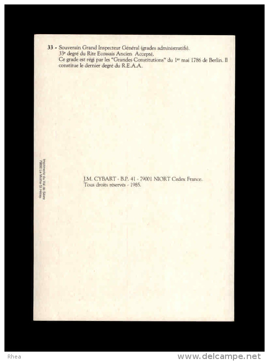 FRANC-MACONNERIE - LES 33 GRADES DU RITE ECOSSAIS - Dessins de J.M. Cybart - 33 Cartes dans sa pochette