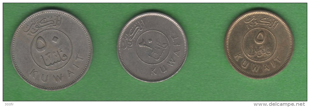 Koweit Kuwait  Très Jolie Lot  3 Pieces Set 3 Coins 50, 25, 5 Fils - Koeweit