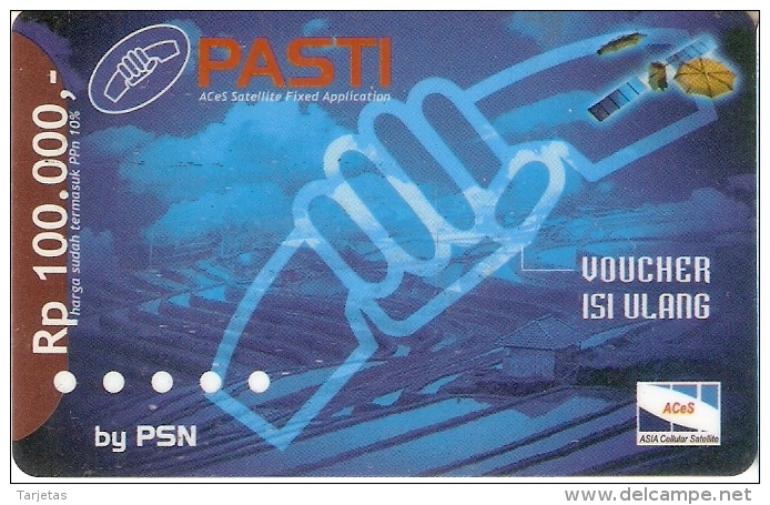 TARJETA DE INDONESIA DE UN SATELITE 100000 RP (SATELLITE) - Astronomie