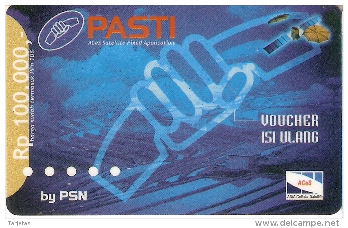 TARJETA DE INDONESIA DE UN SATELITE 100000 RP (SATELLITE) - Astronomy