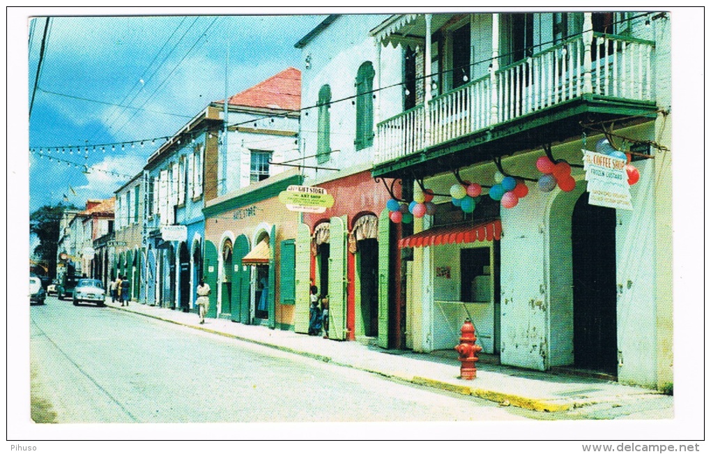 ST-THOMAS-7       ST. THOMAS : Colorful Street Scene In St. Thomas - Virgin Islands, US