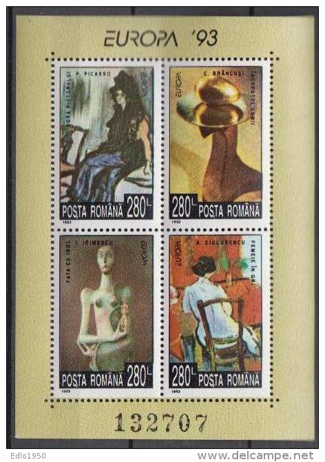 Romania 1993  Art Painting Sculpture Mi Bl.282 - MNH (**) - Nuevos