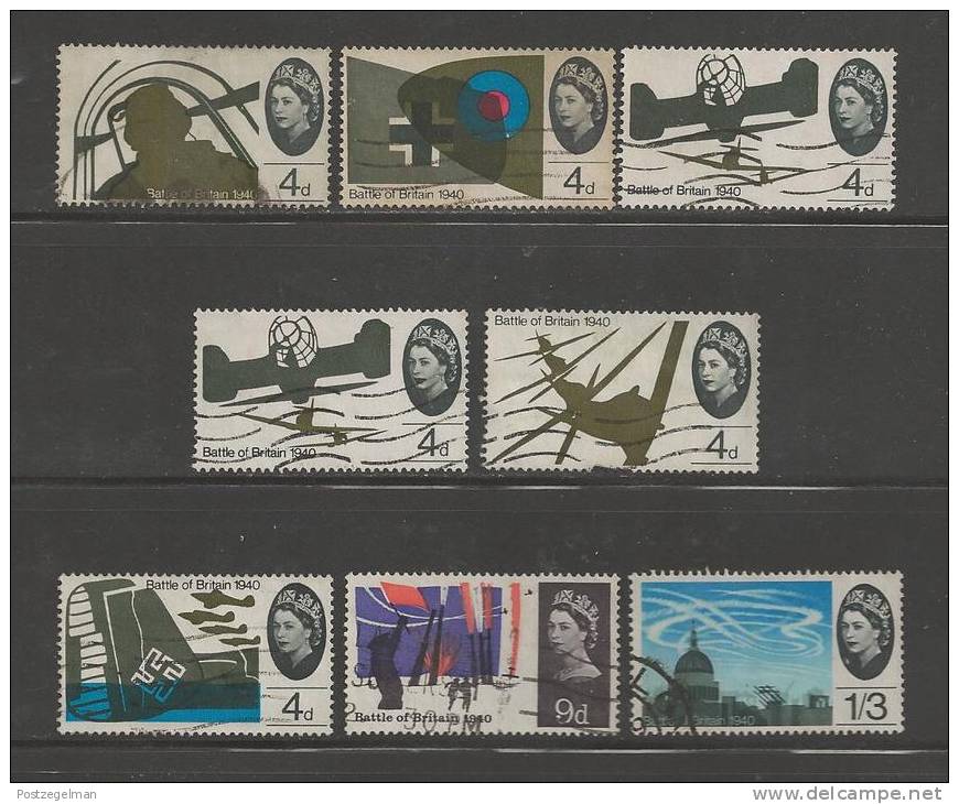 UK 1965 Used Stamp(s) Battle Of Britain (loose Stamps) Nrs. 394-401 - Zonder Classificatie