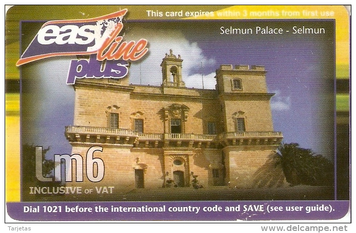 TARJETA DE MALTA EASY LINE DE SELMUN PALACE - Malte